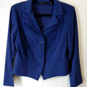 Briggs New York petite blue faux suede Blazer 8P